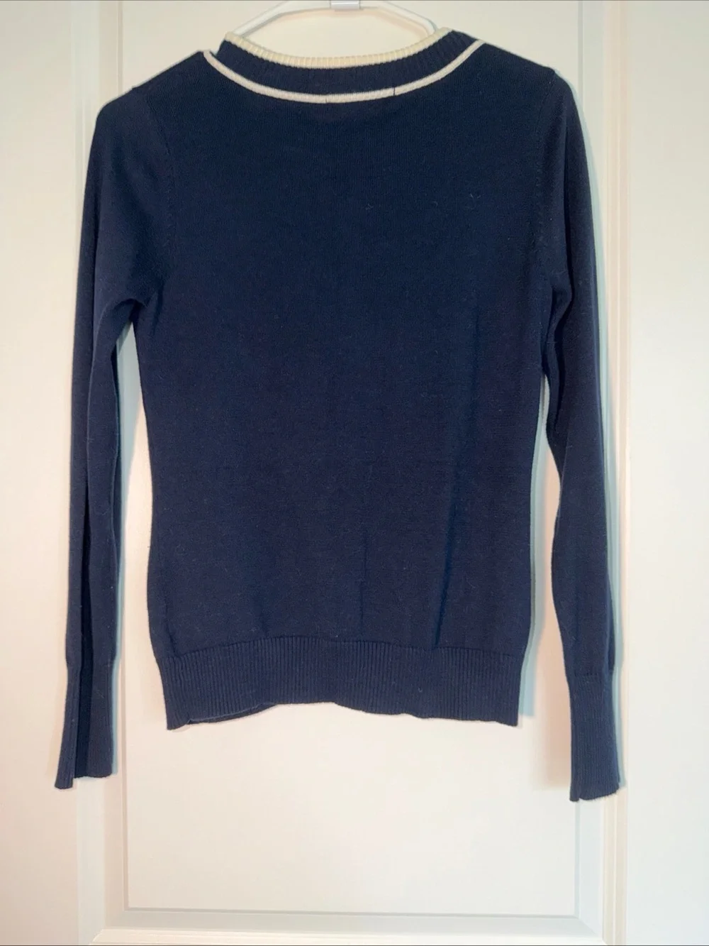 Forever 21 Navy Cardigan with White Trim